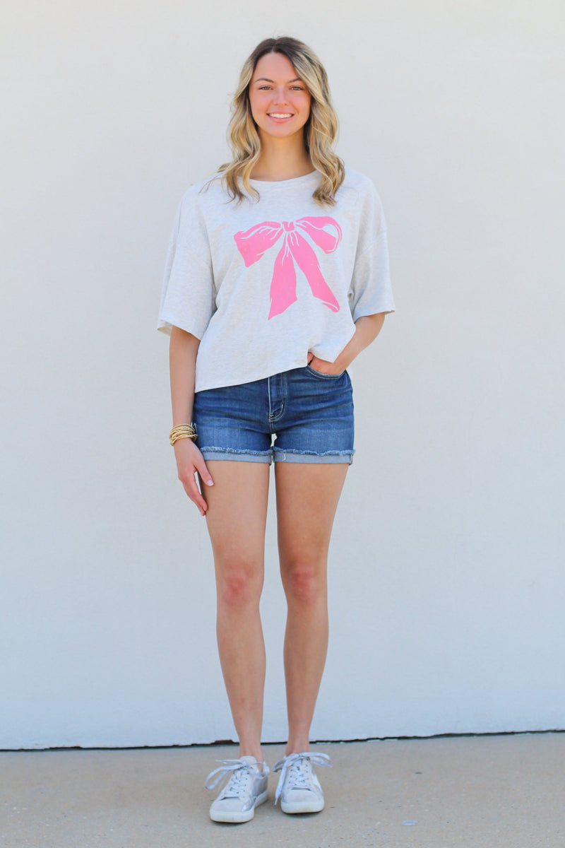 Cropped Bow Tee