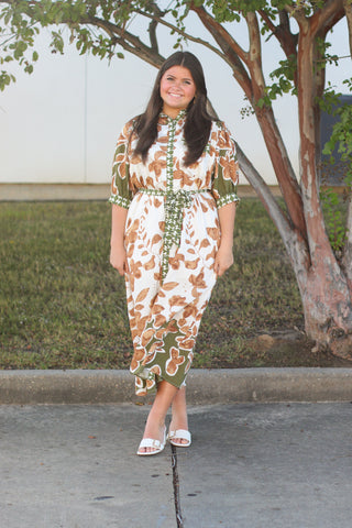 floral mix patterns maxi dress