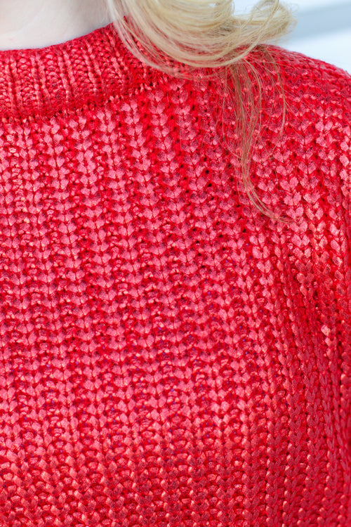 Fancy All Girl Sweater- Red