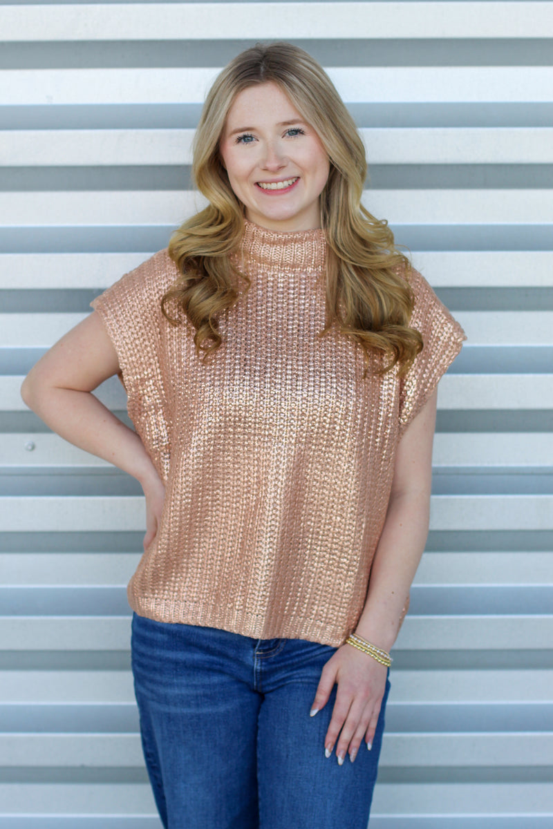 Fancy All Girl Sweater-Gold