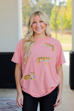 Game Day Tiger Tee-Peach