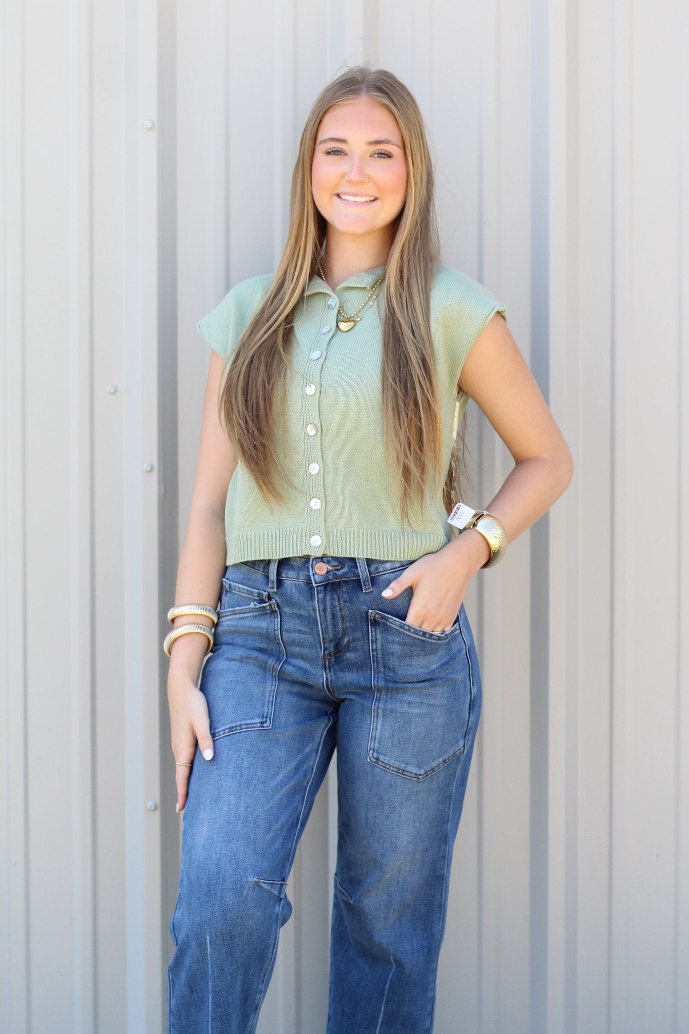 She's a Staple Sleeveless Cardigan