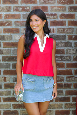 Collegiate Collar Top