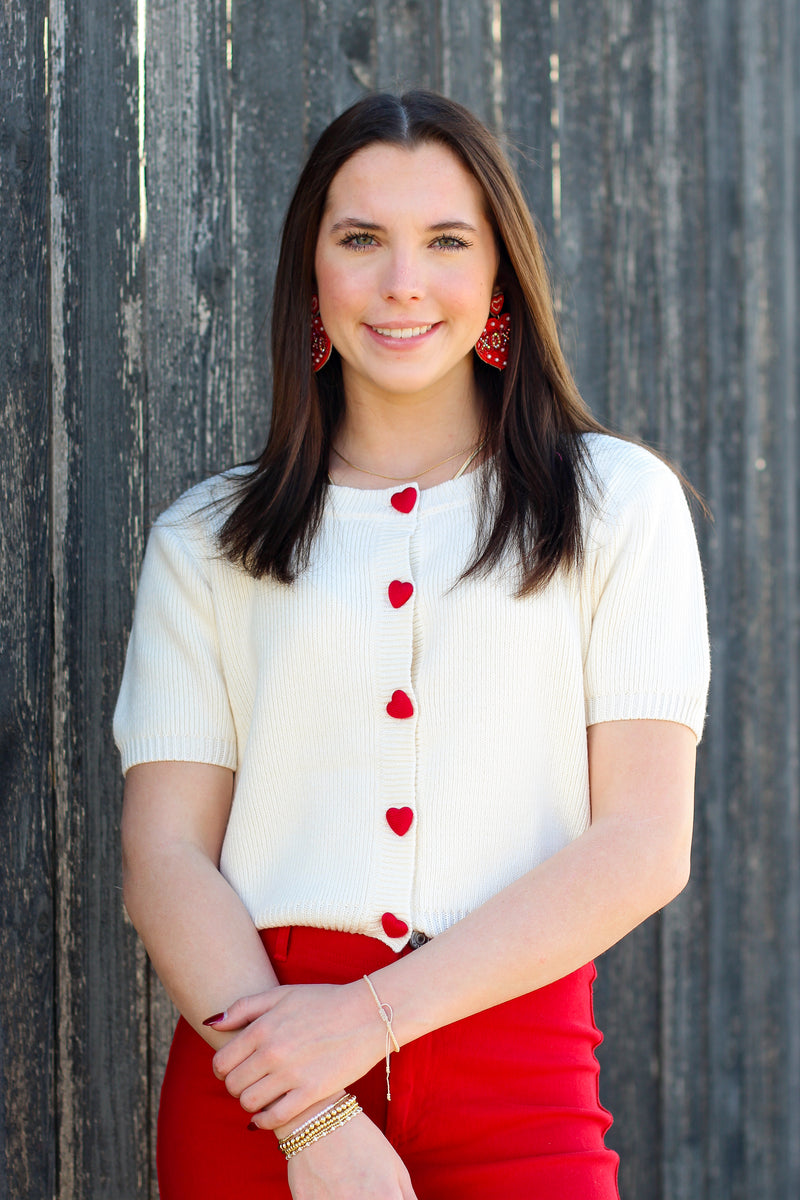 Heart Button Sweater