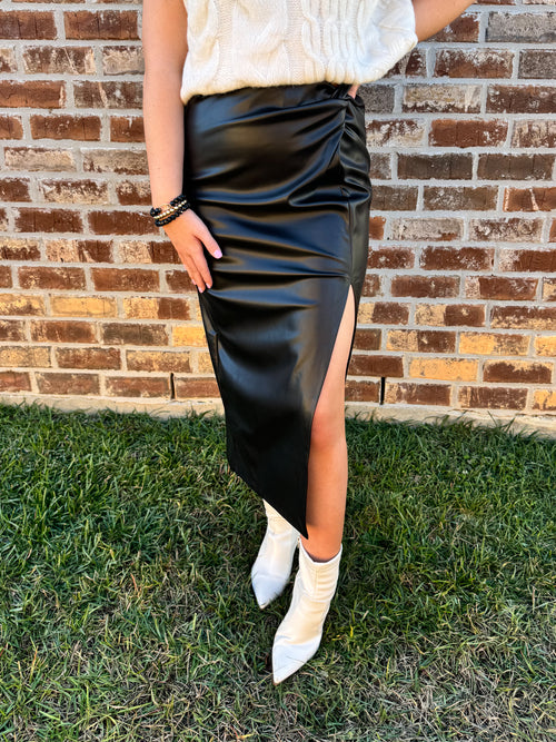 Leather Midi Skirt