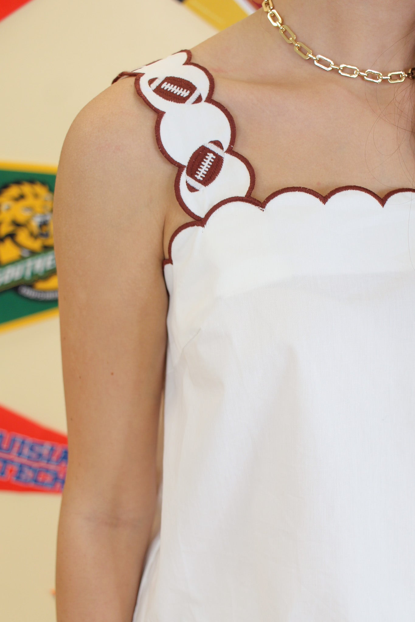 Embroidered Football Tank