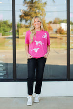 Snow Cheetah Tee-Pink