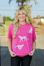 Snow Cheetah Tee-Pink