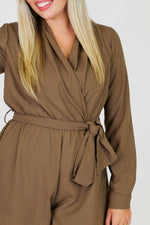 All About You Romper-Brown