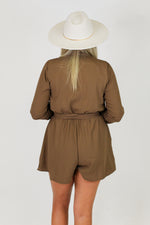 All About You Romper-Brown