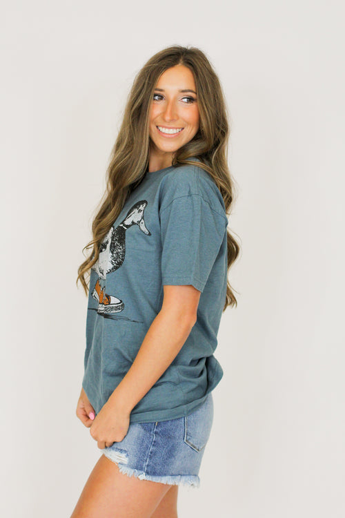 Mr. P's Duck Taylor Tee-Denim Blue