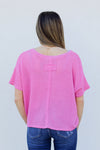 We Love Waffle Knit Top-Pink