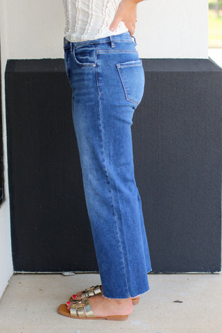 Wrenley Mid Rise Wide Leg Jeans