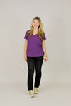 Basic V-Neck Top-Purple
