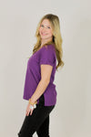 Basic V-Neck Top-Purple
