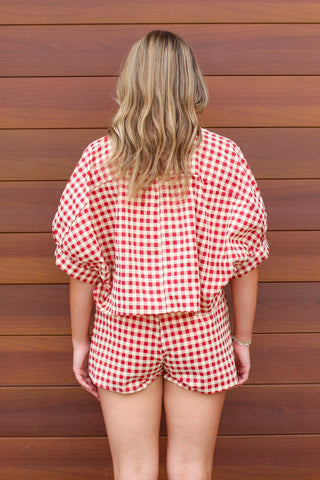 Gingham Gameday Top