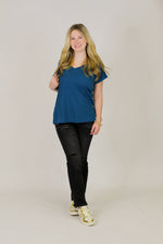 Basic V-Neck Top-Deep Teal