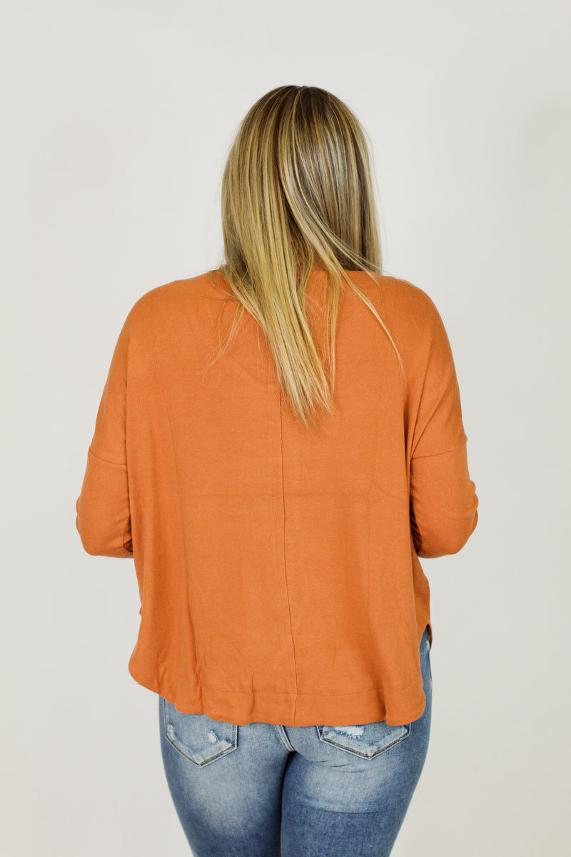 A Great Long Sleeve Top-Camel