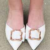 Gold Buckle Mules