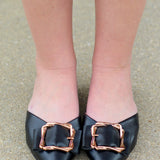 Gold Buckle Mules