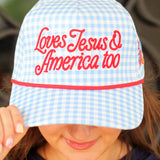 Loves Jesus & America Too Trucker Hat