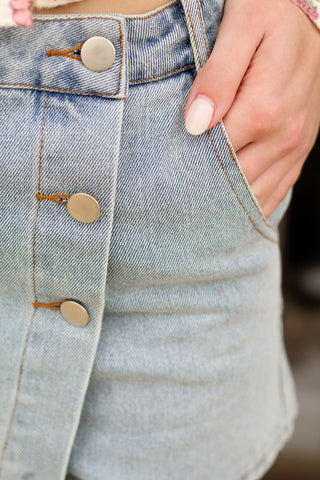 Button Detail Skort
