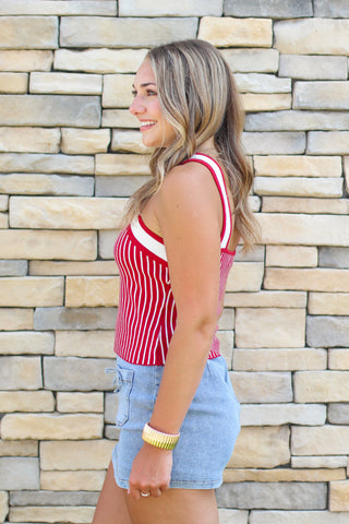 Striped Halter Sweater Top