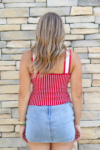 Striped Halter Sweater Top
