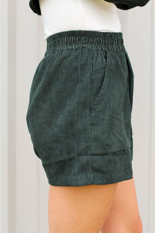 Coolest Corduroy Shorts-Green