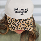 On my Husband's Tab Hat
