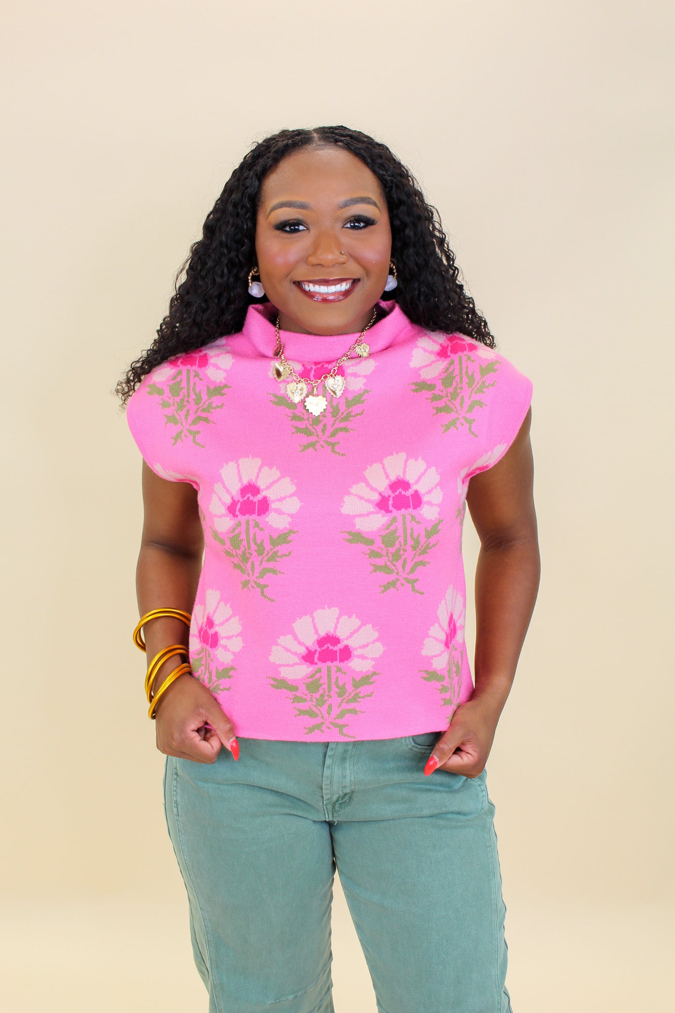 Happy in Flowers Sweater Top