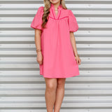 Contrast Piping Dress