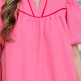 Contrast Piping Dress