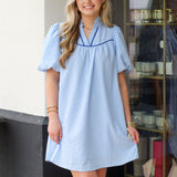 Contrast Piping Dress