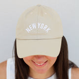 All Around the World Ball Cap-Nude/NY