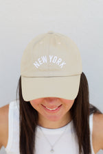 All Around the World Ball Cap-Nude/NY