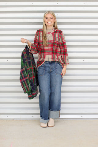 Festive Plaid Sweater