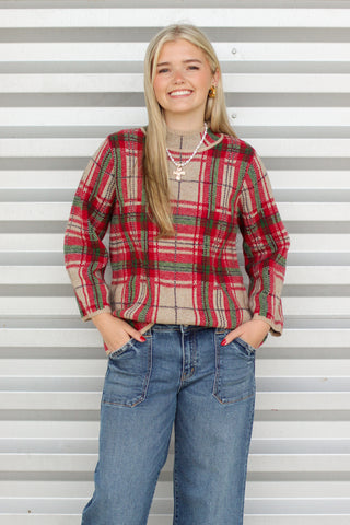 plaid oversized sweater