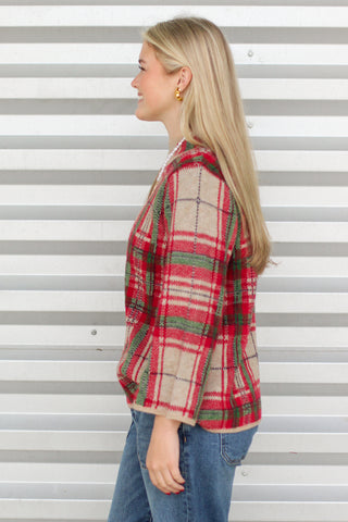 Festive Plaid Sweater