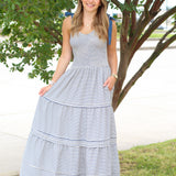 Sweetest Smocked Striped Midi Dress