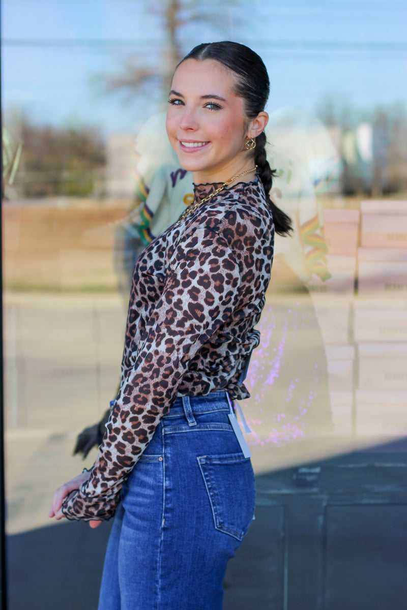 Sheer Leopard Layering Top