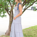 Sweetest Smocked Striped Midi Dress