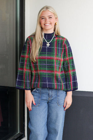 Festive Plaid Sweater