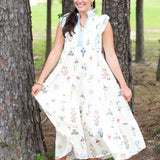 Feminine Florals Midi Dress
