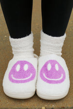 Happy Face Slippers-Purple