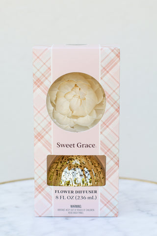 Sweet Grace Flower Diffuser- Gold Mercury Glass