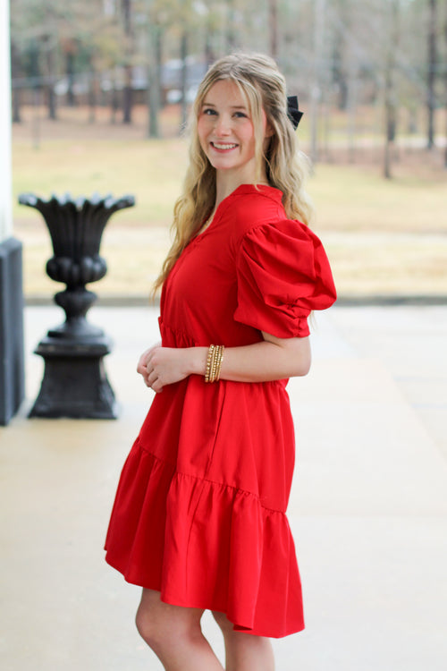 Classiest Girl Dress-Red