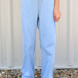 Wide Leg Drawstring Jeans