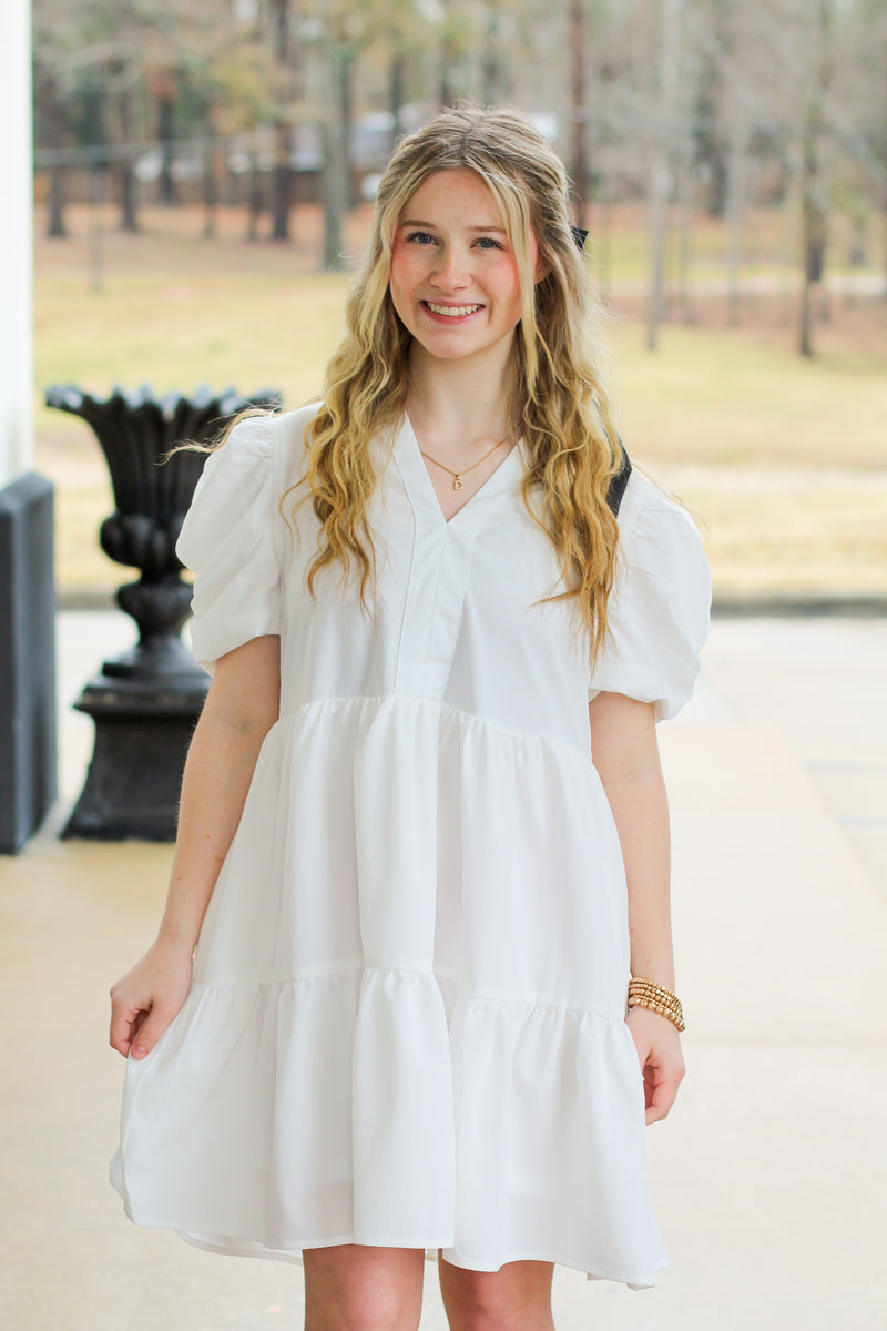 Classiest Girl Dress-White