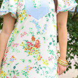 Floral Contrast Trim Midi Dress